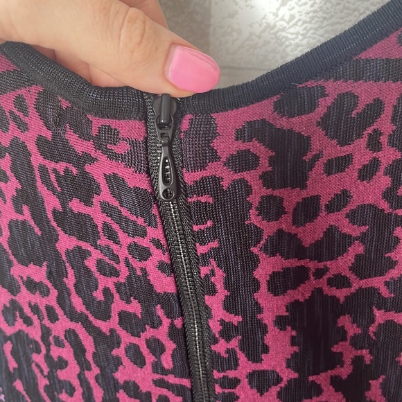 NWT NIC + ZOE Black/Purple Print A-Line Long Sleeve Dress - Picture 8 of 10